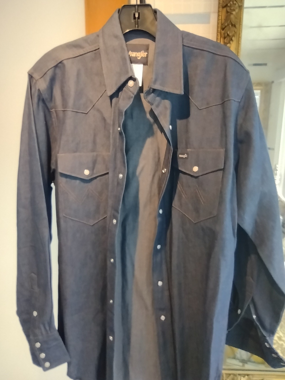 Wrangler Navy Blue Button-Up Shirt